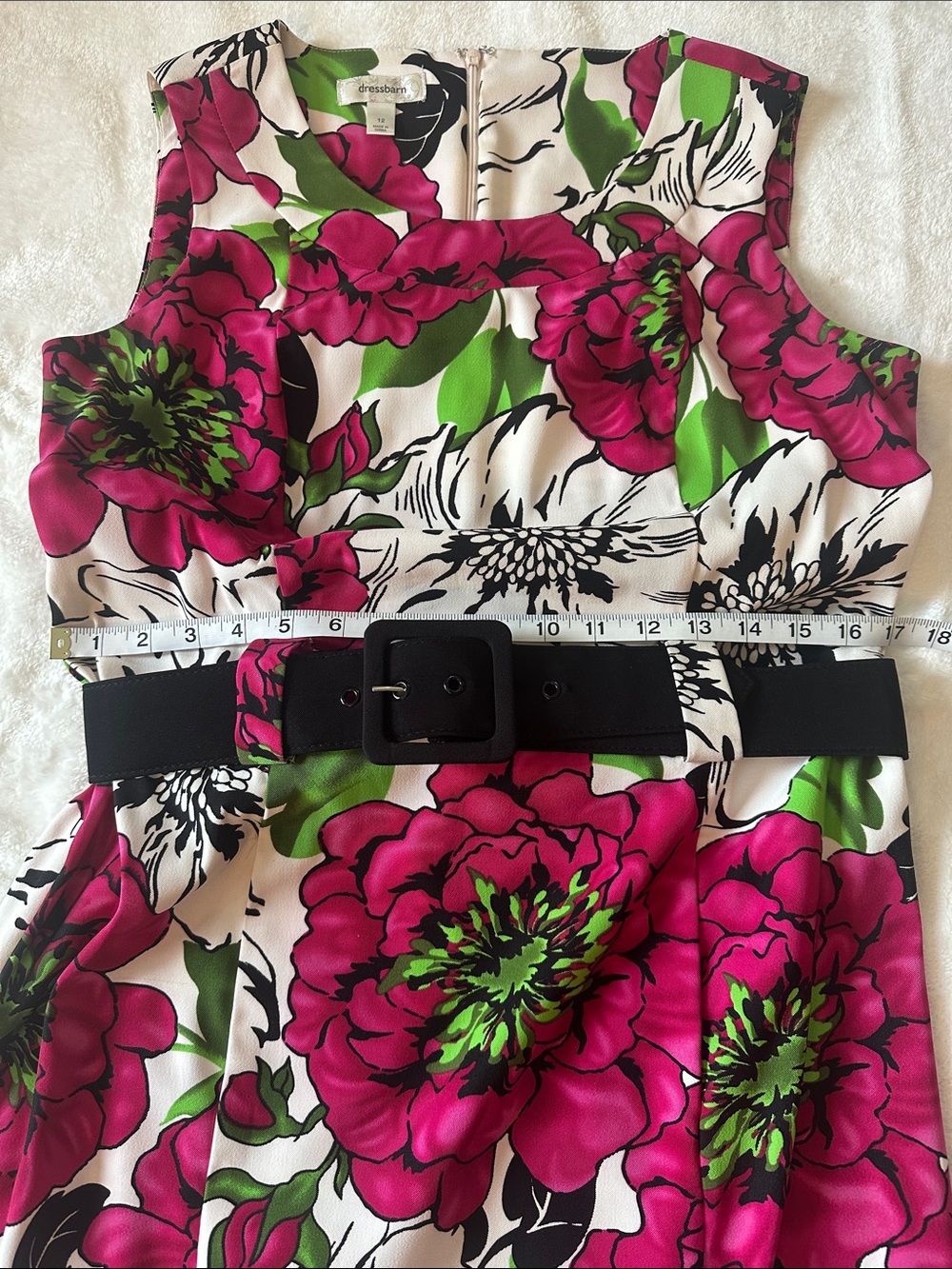 DRESSBARN Sleeveless Floral Fit & Flare Dress Sz12 Feminine Flattering Formal 🌸 - Picture 4 of 12